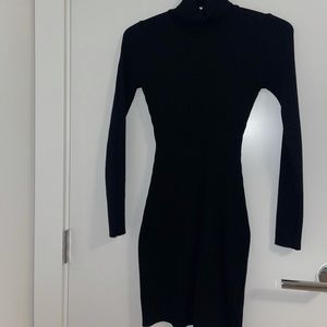 Black turtle neck sweater dress